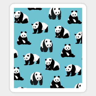 Panda Design on Blue Background Sticker